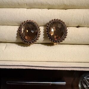 Vintage Style Brown Stud Earrings